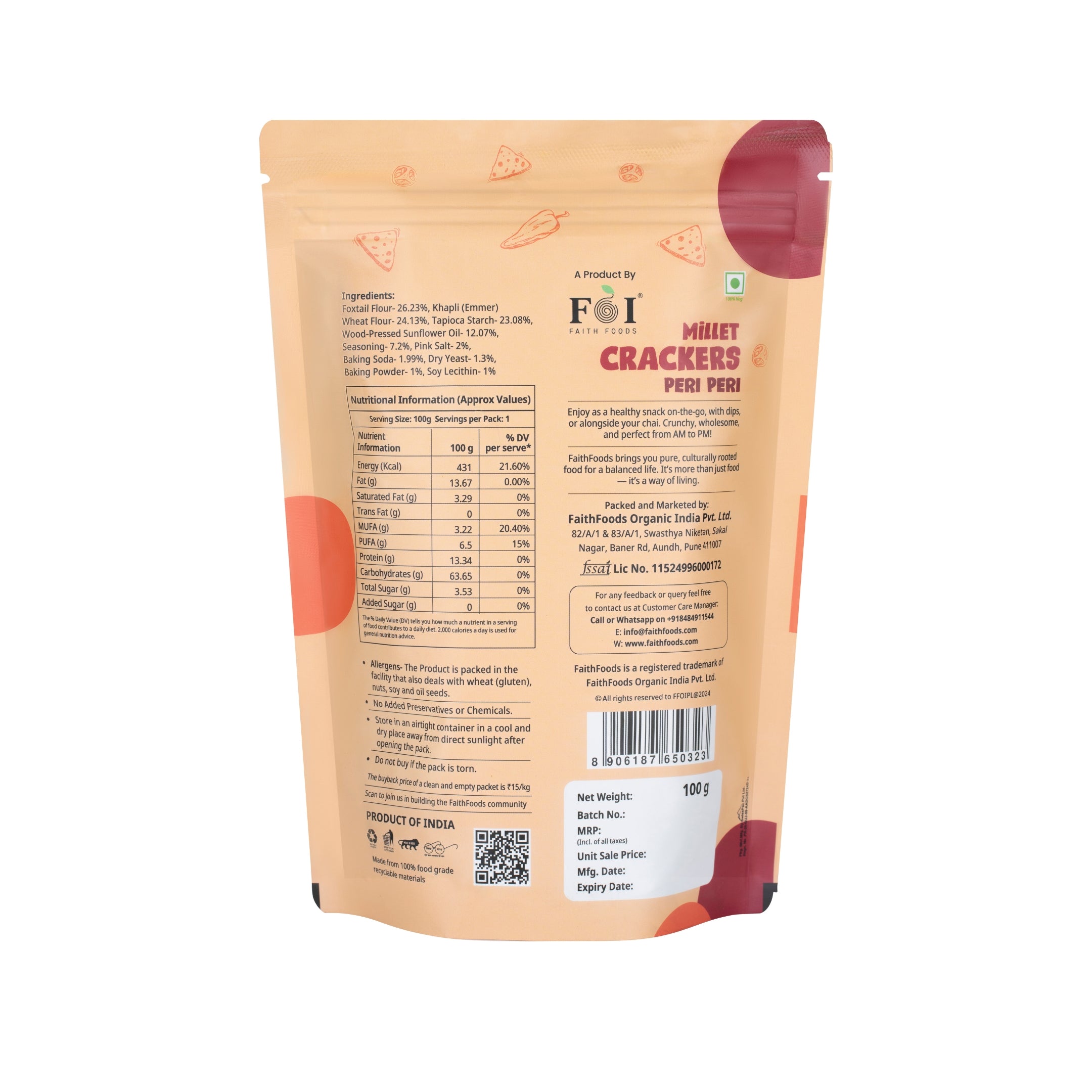 Peri Peri Millet Cracker