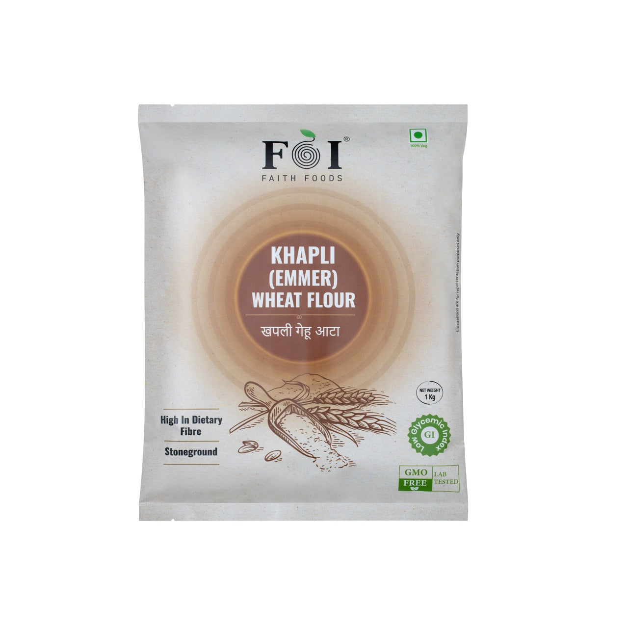 FaithFoods Organic Khapli Wheat Flour 1kg