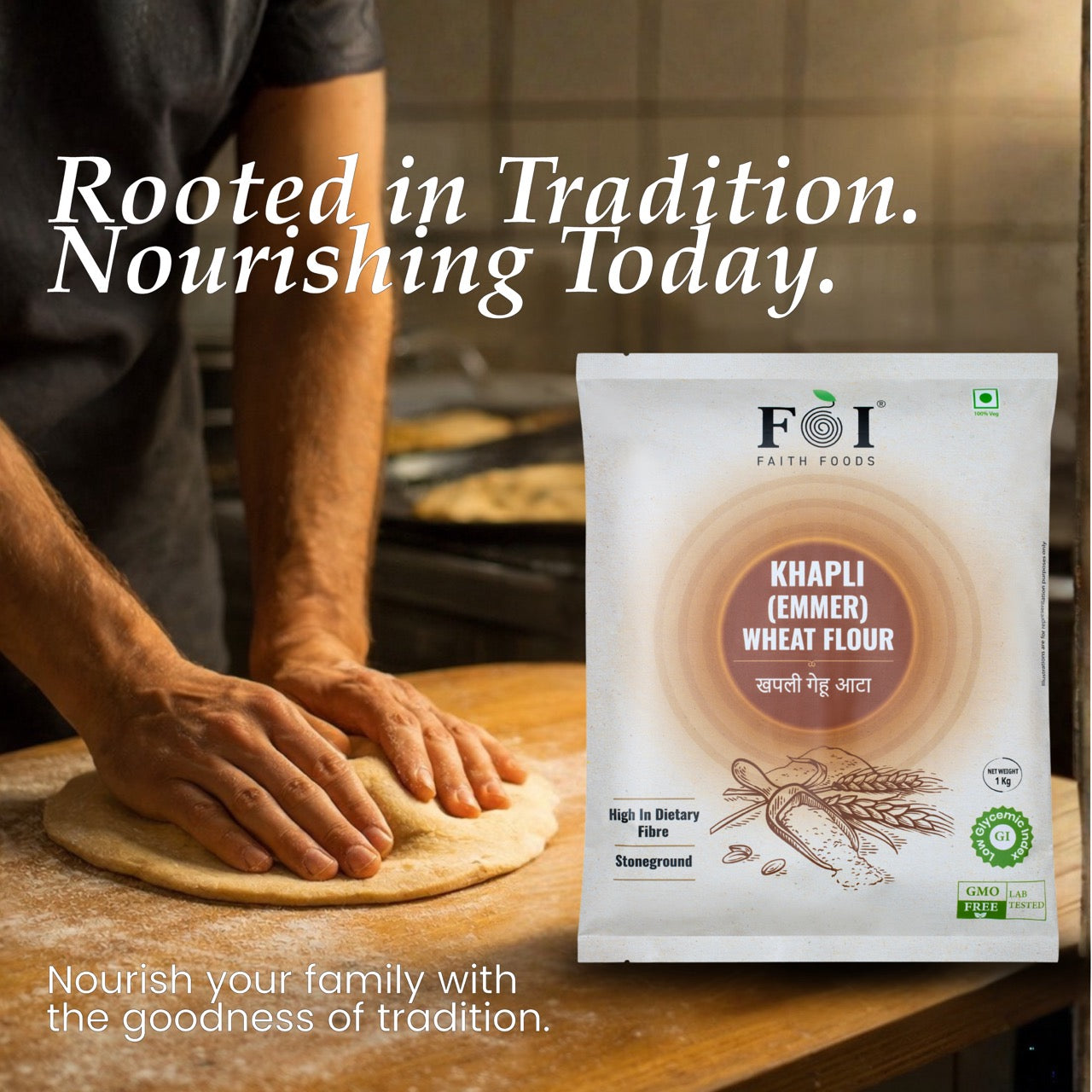 FaithFoods Organic Khapli Wheat Flour 1kg